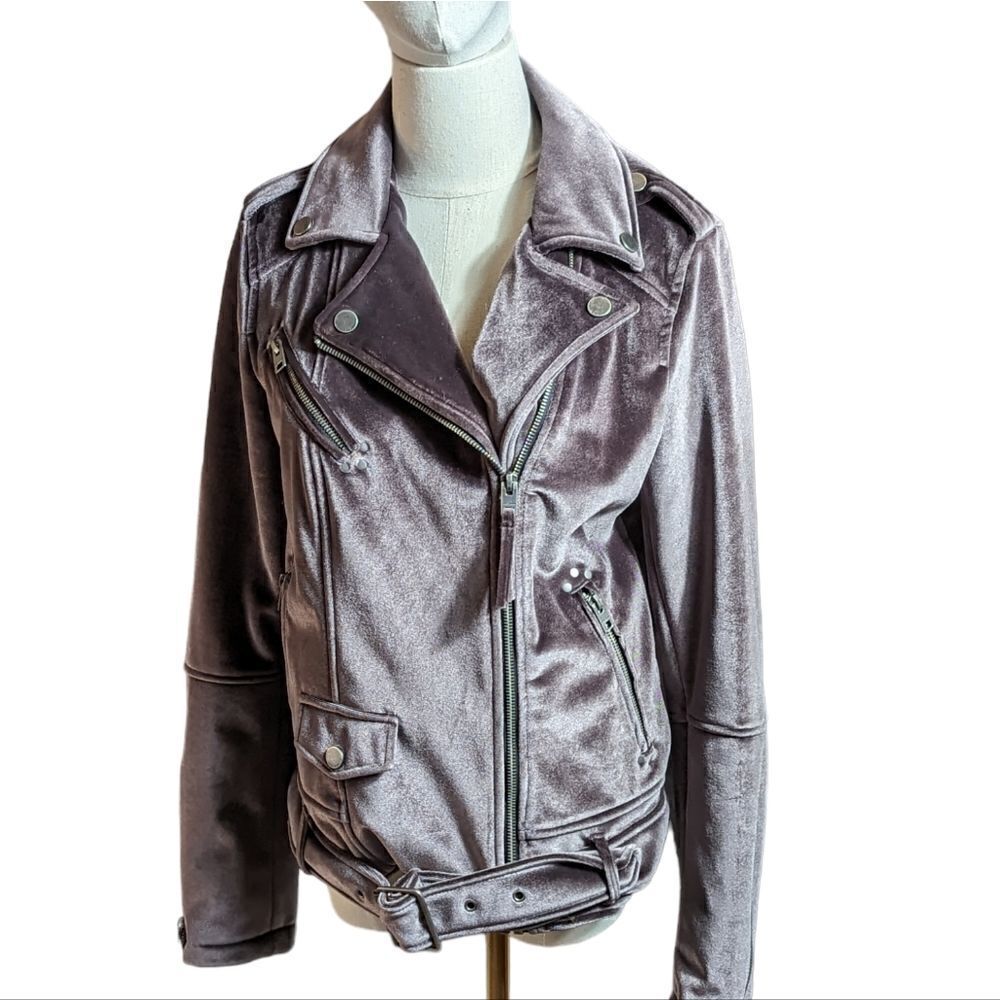 Lucky Brand Plum Purple Velvet Moto Jacket - Picture 4 of 9
